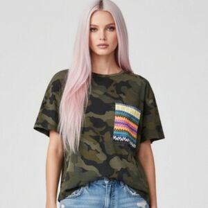 Zara Camouflage Tee with Funky Pocket